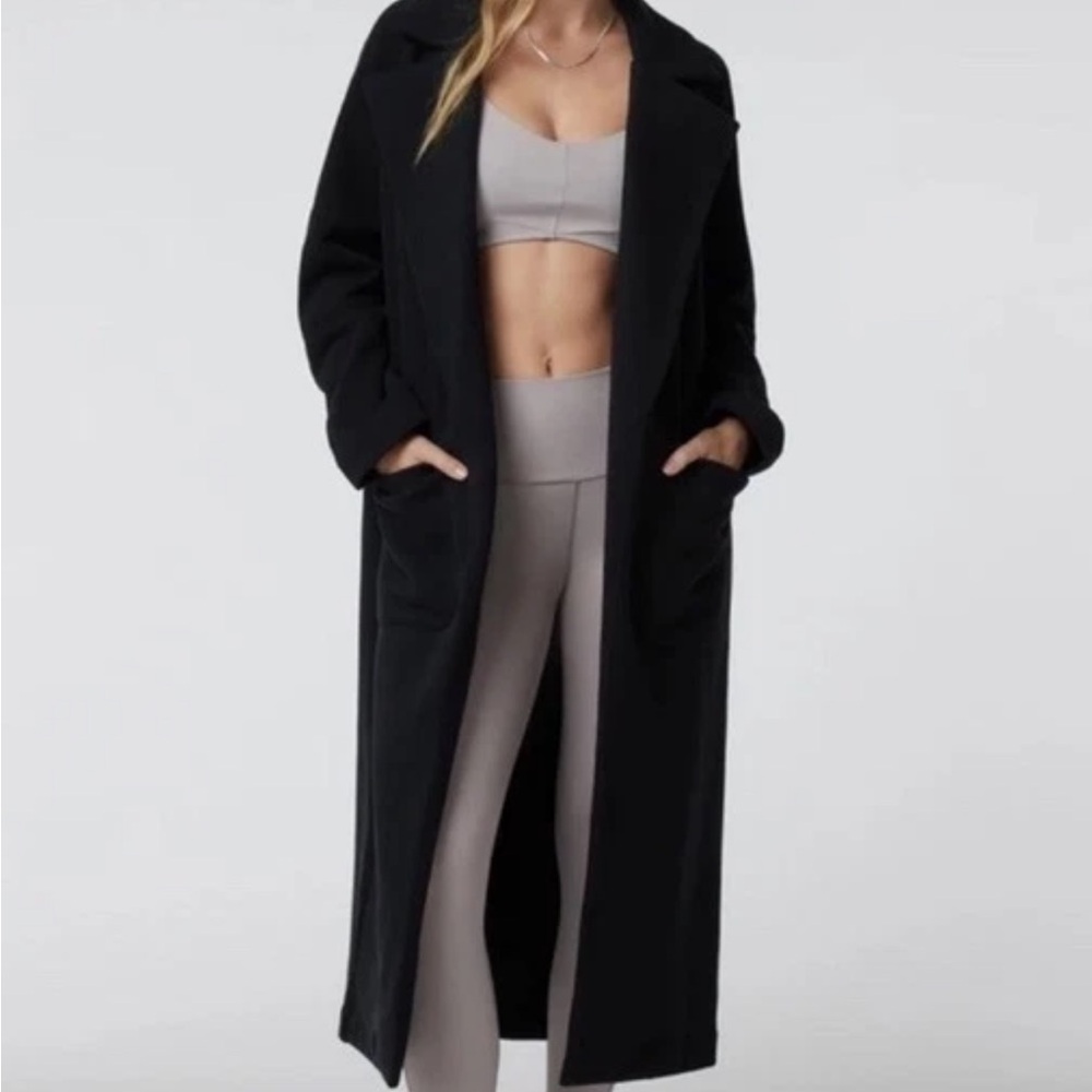 Vuori Restore Trench Coat Black Women's Longline Sz Large Lagenlook Minimalist - Picture 4 of 15